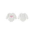 thumbnail image 2 of RUINIXCW Baby Girls Romper, Long Sleeve Embroidery Letters Bow Bodysuit Clothes for Casual Daily, 2 of 9