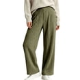thumbnail image 6 of Njagoc3 Pants for Women | High Waist Drawstring Wide Leg Trousers with Ribbed Detail | Relaxed Loose Fit for Fall Casual Daily Wear & Relaxed Activities，Army Green，S, 6 of 6