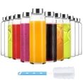 thumbnail image 1 of Botellas de agua de vidrio Luxfuel Clear de 540 ml con tapa de acero inoxidable x12, 1 of 6