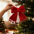 thumbnail image 1 of BAOPAI Red Polyester Christmas Tree Bows Decorations Assorted Sizes For Home Holiday Festive Decor Durables Shape, 1 of 6
