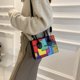 thumbnail image 4 of Bolsa de hombro de cuero para mujer bandolera cuadrada de colores Ehuebsd geométricos a la moda, 4 of 9
