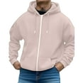 thumbnail image 5 of Mens Long Sleeve Zip-up Hoodie With Kanga Pocket Khaki XL, 5 of 6