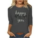 thumbnail image 3 of TaTaai 3/4 Sleeve Round Neck Printed Top, Women's Loose Casual Blouse, Versatile Cool Design, Suitable for Home Daily Casual Outfits Gift, 3 of 6