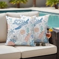 thumbnail image 4 of Ocean Sea Turtle Outdoor Waterproof Pillow Covers, Summer Coastal Beach Starfish Corals Decorative Square Throw Pillowcase Sofa Cushion Sham for Patio/Couch/Chair, 24"x24" 2 Pack, 4 of 8