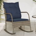 thumbnail image 1 of vidaXL Garden Rocking Chair with Cushions Grey Poly Rattan, 1 of 5