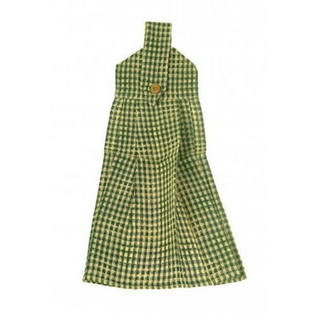 

Mr. MJs Trading AG-36297 Hanging & Tie Button Towel Berryvine Green Check