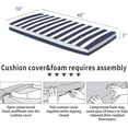 thumbnail image 3 of 48" X 18" X 3" Outdoor Bench Cushion, Waterproof Patio Furniture Cushions for Outdoor Porch Swing (Navy White), 3 of 7
