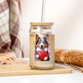 thumbnail image 3 of Happy Valentine's Day Miniature American Shepherd Brings Love Heart 16oz Glass Cup Mug MAS Dog Lover Gifts Glass Can with Bamboo Lid and Straw - 02028, 3 of 5