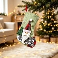 thumbnail image 5 of Yangka Christmas Decoration Rustic Burlap Embroidered Stocking With 3D Santa Reindeer Applique And Plaid Cuff For Fireplace Mantel Holiday Party Decor,Green, 5 of 5