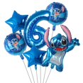 thumbnail image 3 of Juego de 6 globos de fiesta de Disney Lilo & Stitch de 30 pulgadas con números, globos de aire, decoraciones para fiestas de cumpleaños y baby shower, juguetes para niños, regalos, suministros, 3 of 5