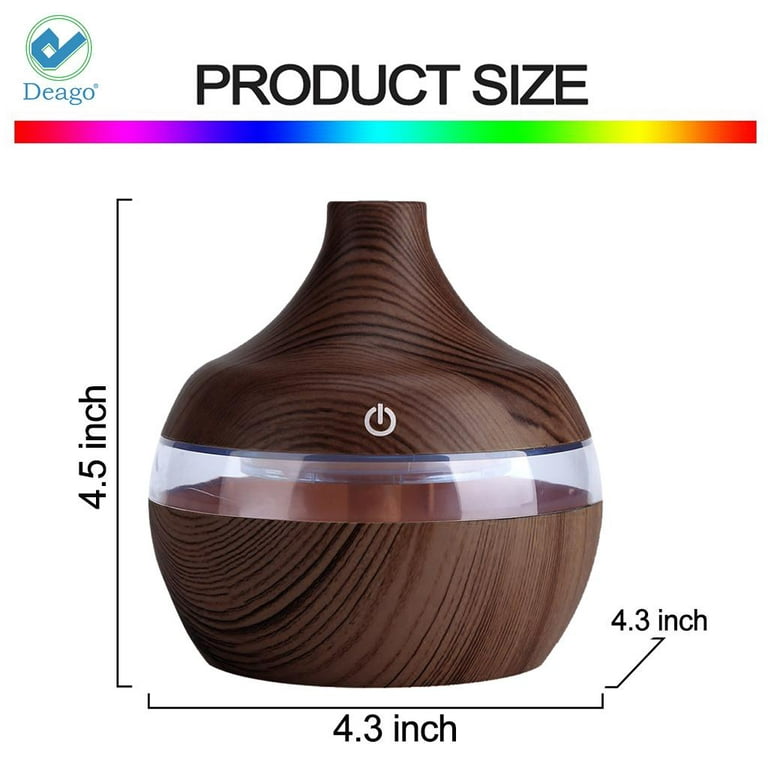 Renewgoo Color-Changing Vase Aroma Diffuser Essential Oil Humidifier and  Mist Maker, Ultimate Aromatherapy, Therapeutic Calm Relaxation, Wood-Look