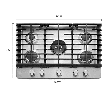 KitchenAid - 30" Built-In Gas Cooktop - Stainless Steel