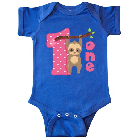 

Inktastic Pink Sloth 1st Birthday Gift Baby Girl Bodysuit