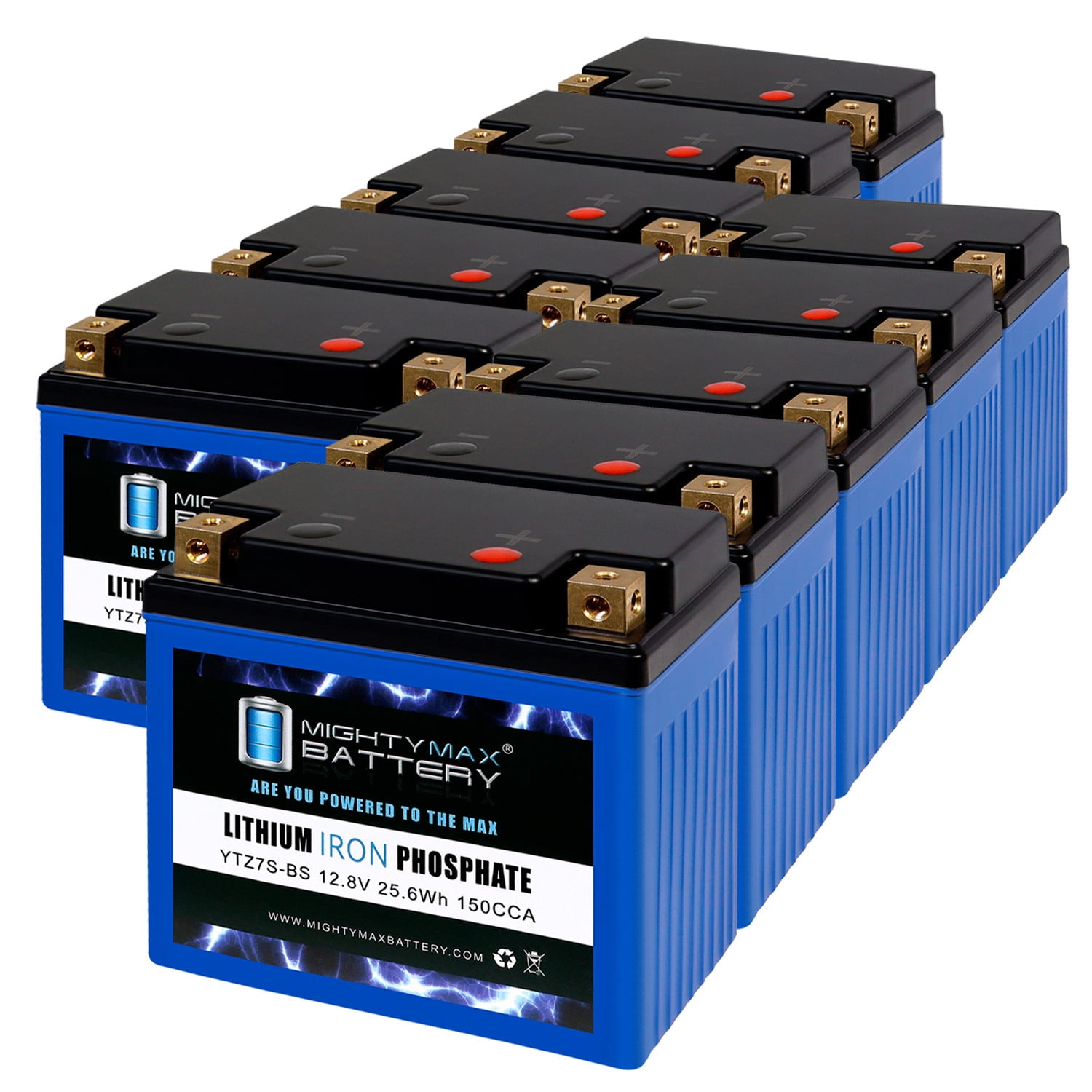 YTZ7S Lithium Replacement Battery Compatible with Yamaha 90 YFM90R Raptor 2018 - 10 Pack