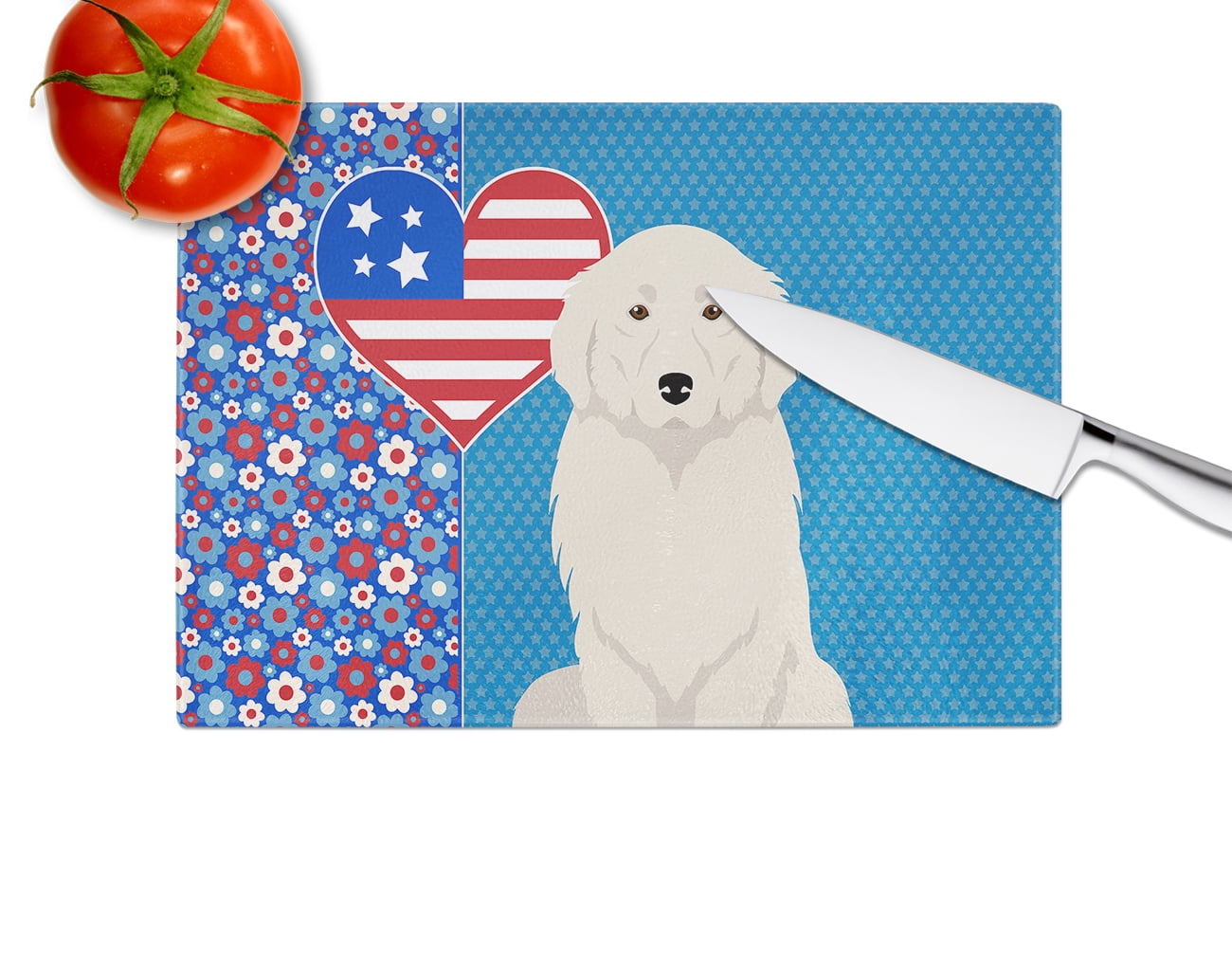 Great Pyrenees Glass Cutting Board Large 12 in x 15 in
