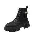 thumbnail image 1 of NECHOLOGY Botas Mujer Adulto Femenino Zapatos Botines de mujer Zapatos de mujer Moda Suela gruesa Medias botas de manga larga Botas de nieve cálidas de felpa para exteriores (Black, 8), 1 of 5
