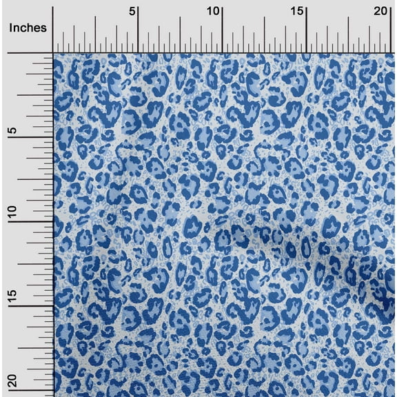 oneOone Polyester Spandex Medium Blue Fabric Animal Skin Sewing Material Print Fabric By The Yard 56 Inch Wide-XO8