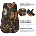 thumbnail image 2 of Yayeee Double Oven Mitt Kitchen Heat Resistant Baking 35" x7" Quilted Glove, Dark Floral Pattern, 2 of 6