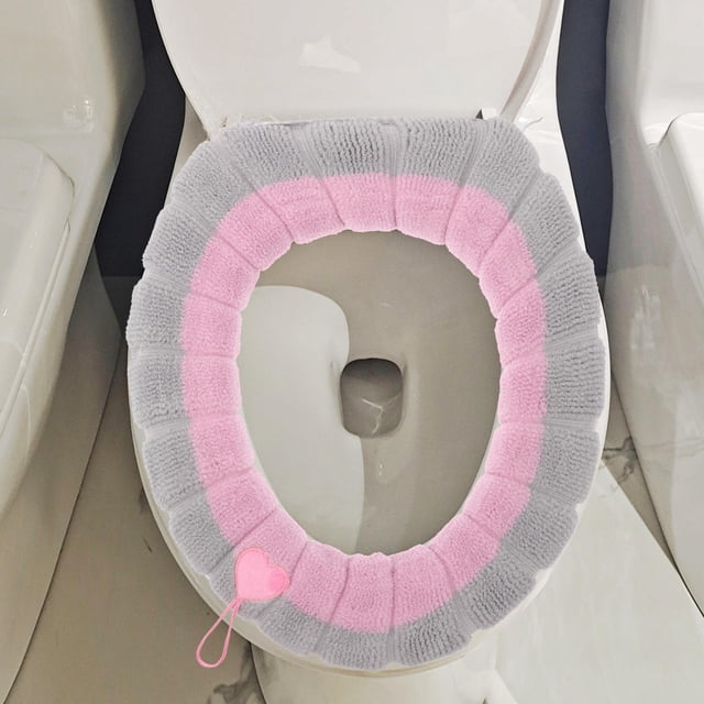 BESTYASH Cubierta De Asiento Para Inodoro Con Material Peludo Tejido Cálido Para