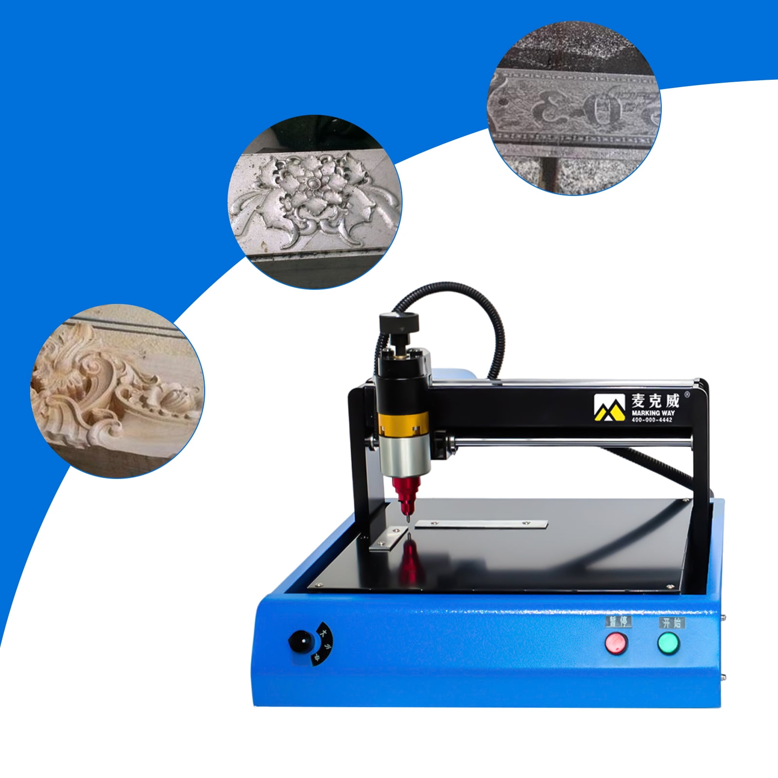 Electric Metal Marking Machine - Fast, Precise, Low Noise, 400W, Suitable for Aluminum, Stainless Steel, Copper & Iron – Wide Compatibility, Adjustable Marking Depth & Speed