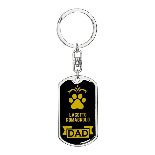 Porte-clés Lagotto en Acier Inoxydable Ou or 18 Carats