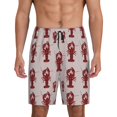 thumbnail image 1 of Vsdgher Short de Pyjama Rouge Homard avec Griffes Imprimées pour Hommes Bas de Pyjama Léger avec Poches-TTG, 1 of 6