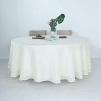 BalsaCircle 108" White Round Premium Polyester Faux Burlap Tablecloth Reception Dining