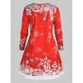 thumbnail image 2 of Botón de talla grande Snowflake Santa Imprimir T Shirt Rosegal Mangas largas de talla grande, 2 of 5