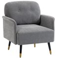 thumbnail image 1 of HOMCOM Fauteuil d'Appoint avec Dossier Capitonné et Coussin Épais, Gris, 1 of 10