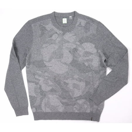 NEW CALVIN KLEIN CK ONE GRAY HTHR SOFT MERINO WOOL BLEND CREWNECK SWEATER SZ L
