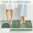 thumbnail image 4 of Floral Sage Green Kitchen Mats for Floor, Sage Green White Leaves Flower Kitchen Rugs Set of 2 Carpet Area Rug, Farmhouse Floral Kitchen Decor and Accessories Stuff, 17x30 and 17x47 Inch, 4 of 6