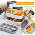 thumbnail image 1 of RKSTN Bento Box Plastic Lunch Box Preservation Box Microwave Heating Sealed Insulation Lunch Box With Tableware Bento Box, 1 of 5