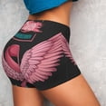 thumbnail image 4 of Salouo Ribbon With Angel Wings Print Women's Athletic Shorts,Booty Shorts Biker Shorts High Waisted Elastic Workout Shorts for Yoga Gym Running Sports-X-Large, 4 of 8