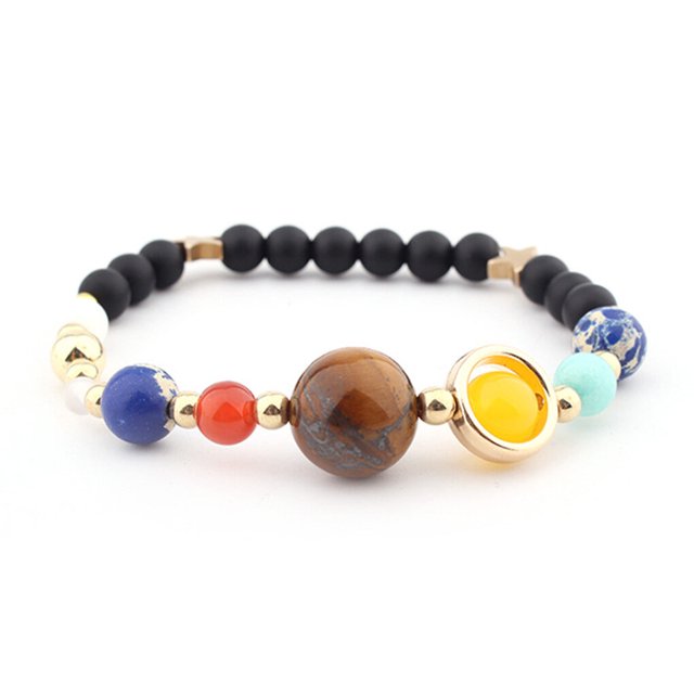 tredstone Solar Systems Bracelet Unisex Handmade Elastic Replacement Decorative Easy Matching Bangle Jewelry Birthday Gift Type 4