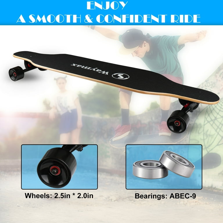 Longboard Skateboard Complete - 41 Inch Longboard for Hybrid, Freestyle, Carving, Cruising and Downhill with All-in-one for Beginners - Walmart.com