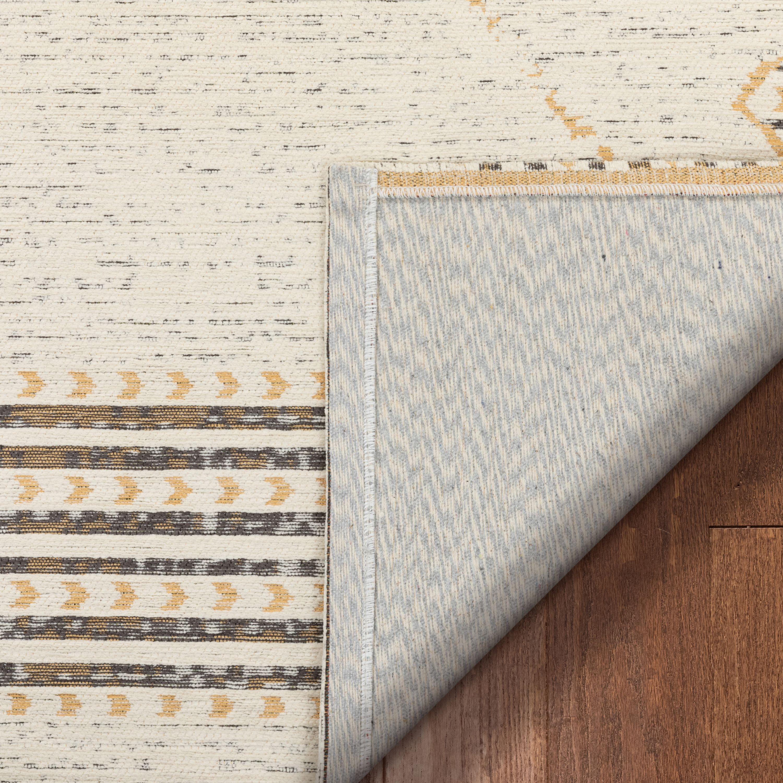 Well Woven ChaCha Kippa Moroccan Diamond Pattern Gold Kilim-Style 5'3" x 7'3" Area Rug