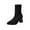 Black, variant on Xfvqtps Womens Knit Sock Boots Mid Calf Block Heel Booties Pointed Toe Stretchy Fashion Winter Ankle Boots for Casual Comfort Black