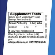 Superior Source Melatonin 3 mg - Healthy Sleep Support Supplement for Adults - Melatonin Formula with Chamomile Aids Relaxation & Restful Sleep - 60 Sublingual Dissolving Tablets
