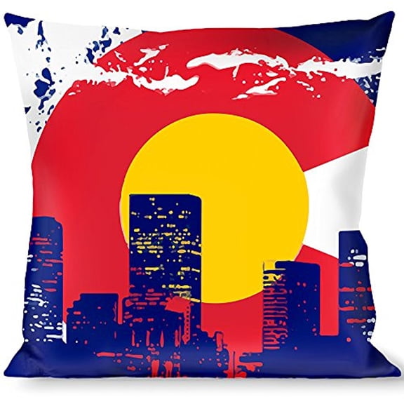 Buckle-Down Throw Pillow - Colorado Skyline Mountains