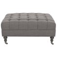 thumbnail image 2 of SAFAVIEH Clark Tufted Cocktail Ottoman Charcoal Brown, 2 of 6