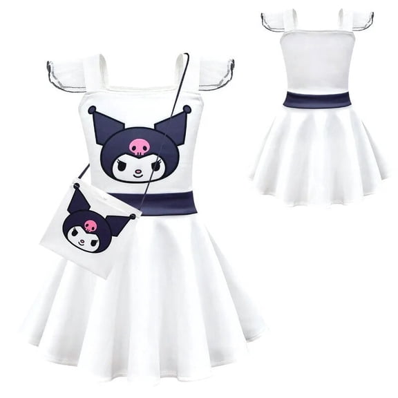 Summer Dress Sanrio Hello Kitty Kuromi My Melody Cinnamoroll New Children Little Girls Cosplay Cartoon Dress Sling Ballet
