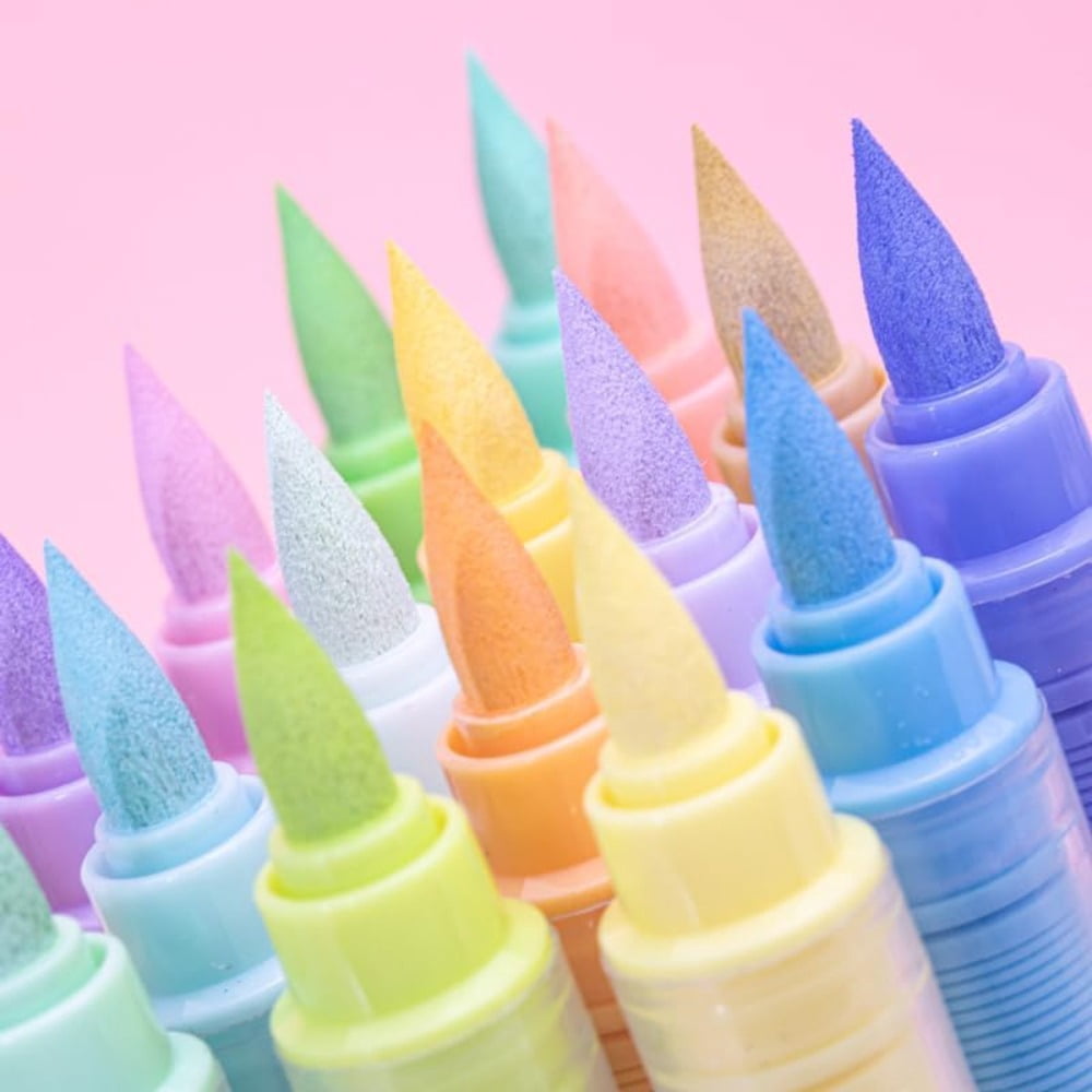 Water-Based Acrylic Markers Set, Paint Marker Pens, 24 Colors Acrylic Paint Markers, Soft Tip Markers, Perfect for Paper, Wood, Rock, Glass, and More, Includes Macaron and Skin Tone