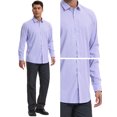 thumbnail image 5 of DARING DIVA Men's Plaid Long Sleeved Button Down Houndstooth Dress Shirts XL Light Purple, 5 of 6