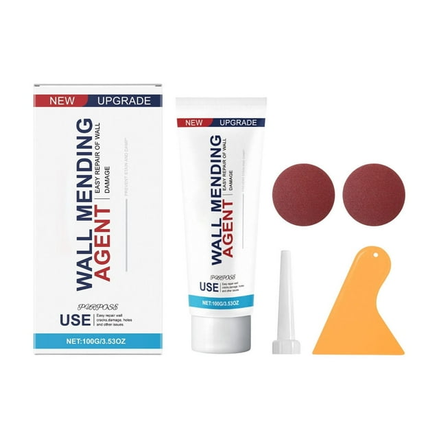 Yhmxh Compuesto reparador de paredes, uso doméstico, manchas y grafitis en paredes blancas, renovación de pintura de paredes, compuesto reparador de grietas y desconchados, 100 g