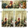 thumbnail image 4 of Chicken Print 3 Piece Kitchen Blackout Curtains Elegant Curtains Tier and Valance Window Curtains Set Curtain Sets with ValanceWindow Valances for Bedroom, 4 of 6