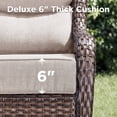 thumbnail image 5 of Unnifurnzi 5 Pieces Wicker Outdoor Furniture-Patio Swivel Chairs Set of 2 with Outdoor Ottoman Patio Conversation Sets for Deck Porch Poolside Balcony-Brown/Beige, 5 of 7