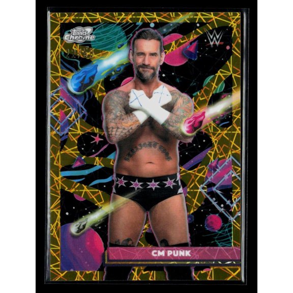 Collectible 2026 Topps Chrome WWE Gold Geometric CM Punk #30 Trading Card