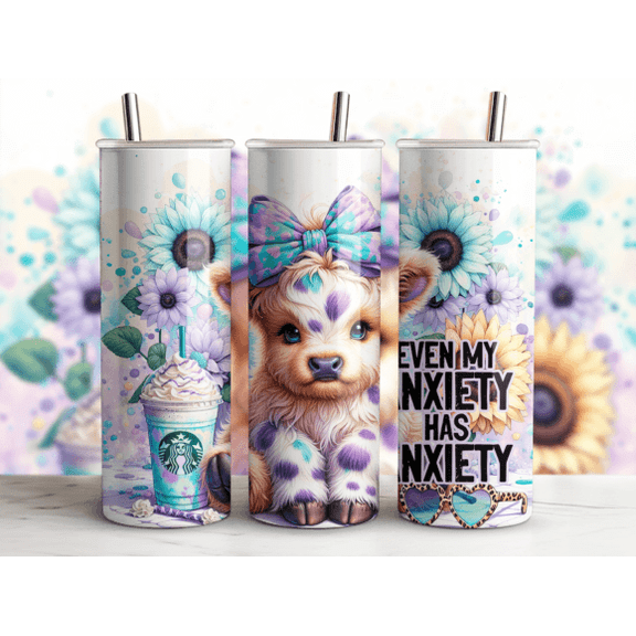 20oz Tumbler - Highland Cow Has Anxiety