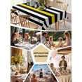 thumbnail image 5 of Thin Yellow Table Cloth 52x70 Inch Rectangle, Line Gold Emergency Dispatchers Truck Flag Waterproof Tablecloth Washable Table Cover for Party Picnic Dinner Decor, 5 of 9