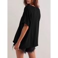 thumbnail image 6 of Womens Oversized T Shirts Loose Fit Crewneck Short Sleeve Tops Summer Casual Blouse Y2K 2025 Basic Tee Black XL, 6 of 9
